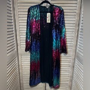 NWT Southern Fried Chics Sequin Duster